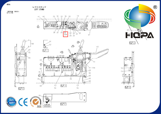 4250350 مفتاح تشغيل الإشعال يناسب Hitachi EX200-2 EX200-3 EX200-5