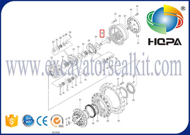 2050692 Prop Shaft Travel Motor Components Hitachi Excavator ZX200-3